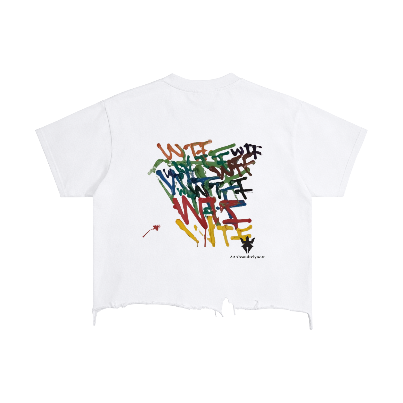 Graphic Boxy Distressed Hem T-Shirt