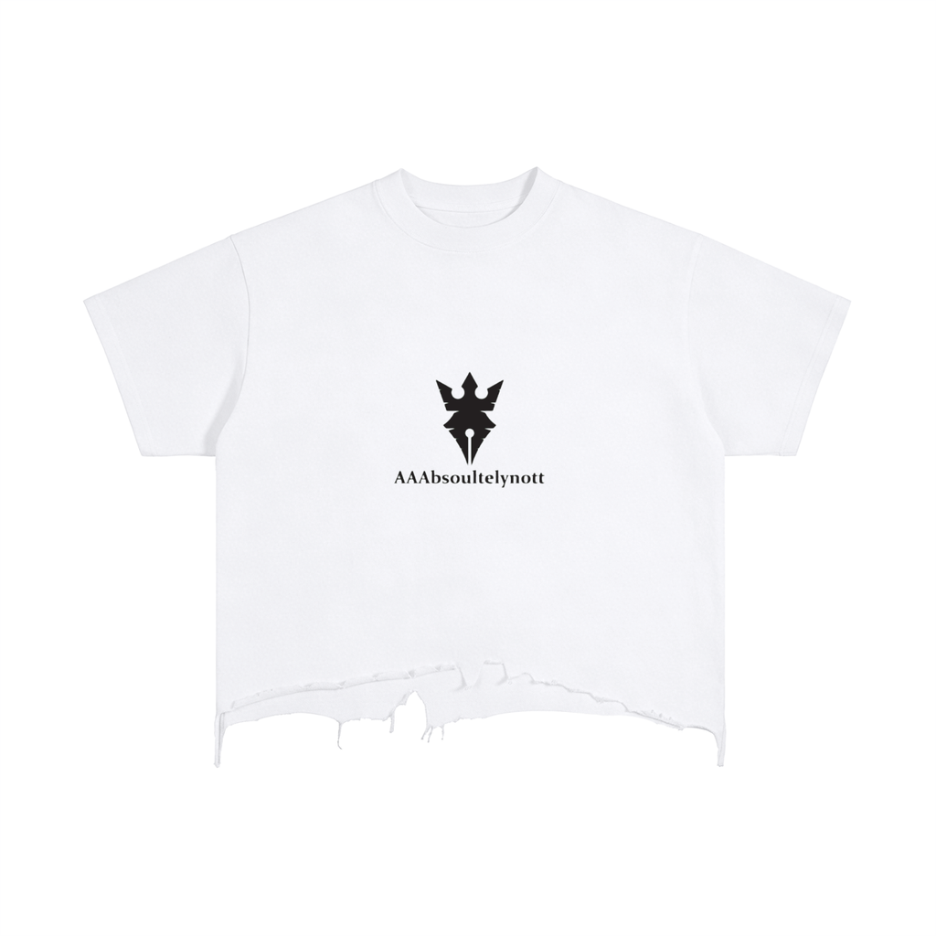 Graphic Boxy Distressed Hem T-Shirt
