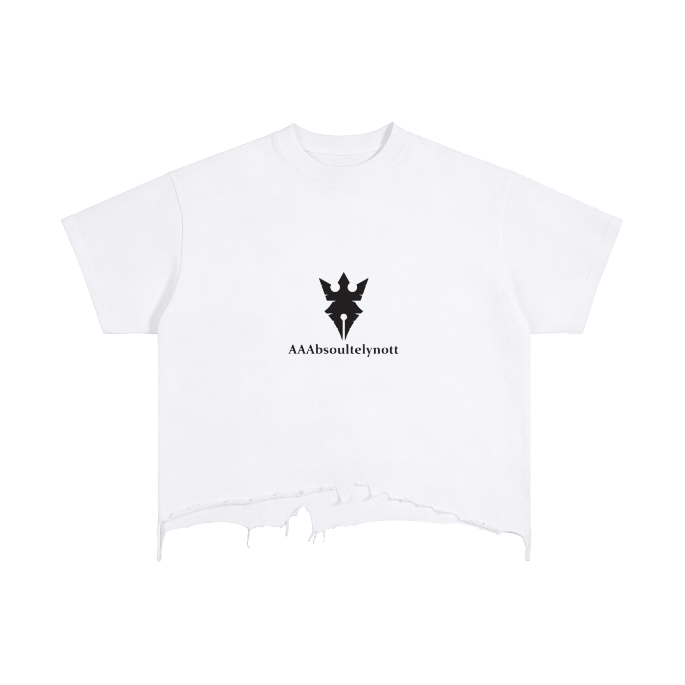 Graphic Boxy Distressed Hem T-Shirt